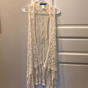 Crochet long vest